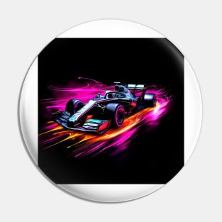 Race Car Neon Art Pink 1 Pin