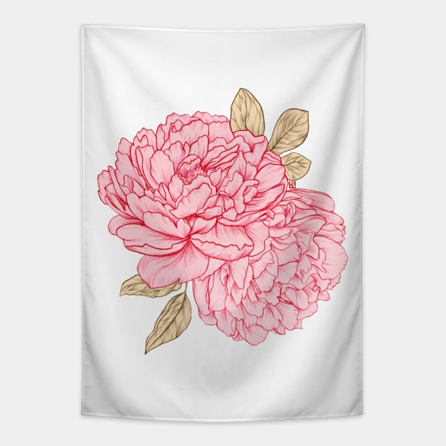 Pink Peonies Tapestry by LauraOConnor