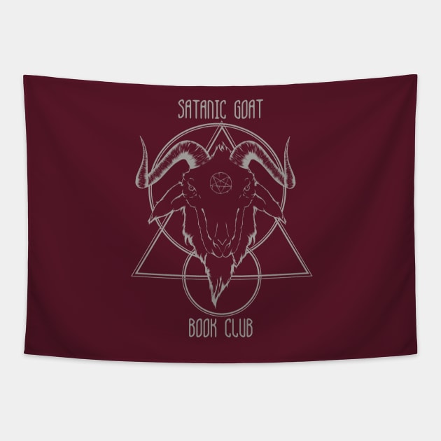 satanic goat book club Tapestry by olivierlaflamme