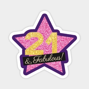 21st Birthday Gifts Women Fabulous - Pink Gold Magnet