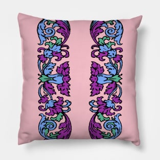 Colorful flower ornamental emblem Pillow