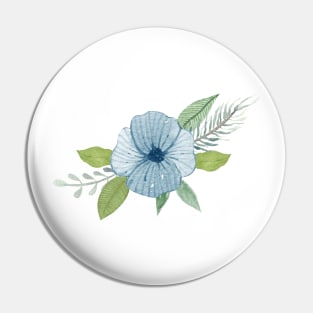 Blue Bouquet Floral Design Pin