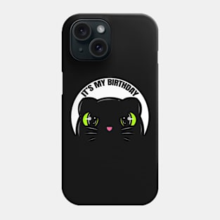 Logo Black Cat's Birthday On Purrsday Phone Case