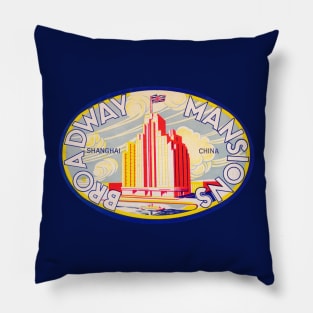 1930's Broadway Mansions Shanghai China Pillow