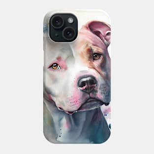 A Brown and White Pit Bull Terrier Phone Case