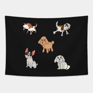 Dog pack-4 stickers Tapestry