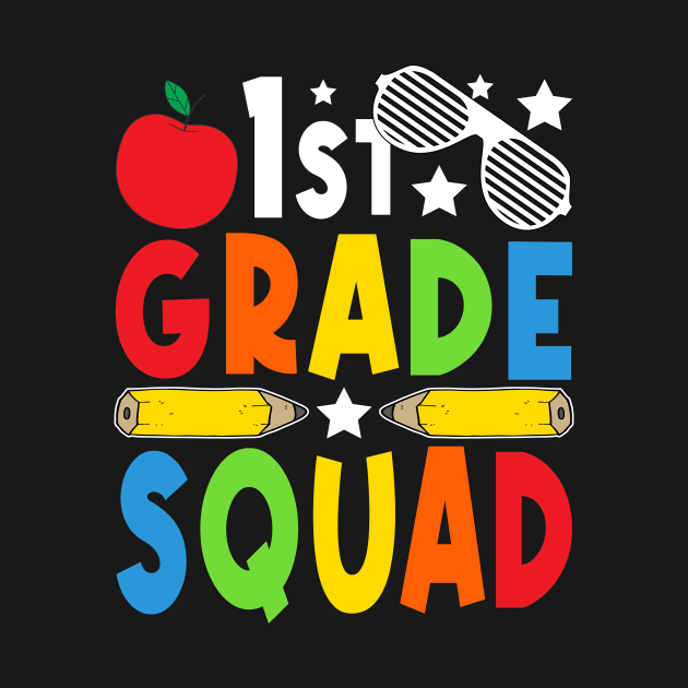 1st Grade Squad Teachers Boys Girls Funny Back To School by drag is art