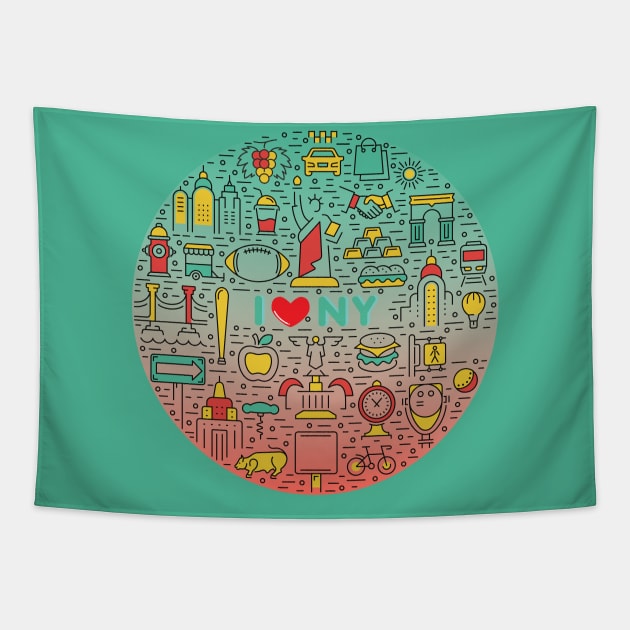 I Love New York Tapestry by After Daylight Project