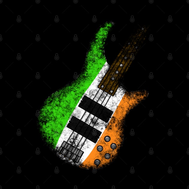 St Patrick's Day Irish Flag Bass Guitar Bassist by doodlerob