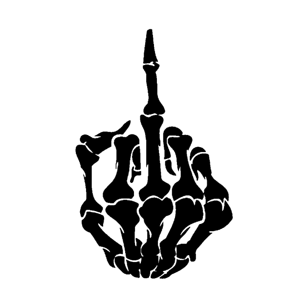 Skeleton Middle Finger by WhateverTheFuck