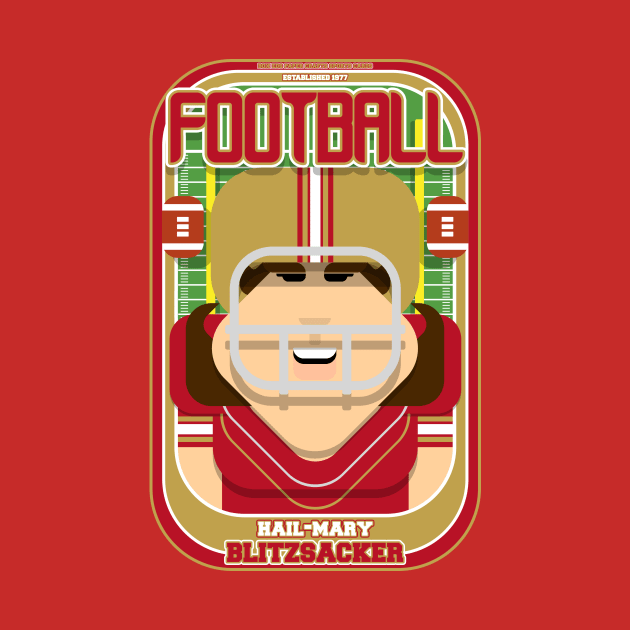 American Football Red and Gold - Hail-Mary Blitzsacker - June version by Boxedspapercrafts