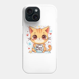 Magical Mondays: Kawaii Cat with Coffee Phone Case