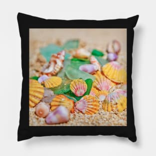 Sunrise Shells & Sea Glass Pillow