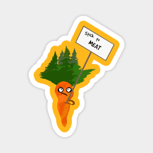 Carrot Protesting Stick to Meat Magnet