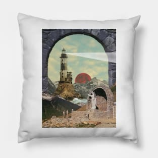 Red Sun National Park - Surreal/Collage Art Pillow