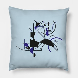 Abstract digital artwork number 5 - Black and Blue Pillow