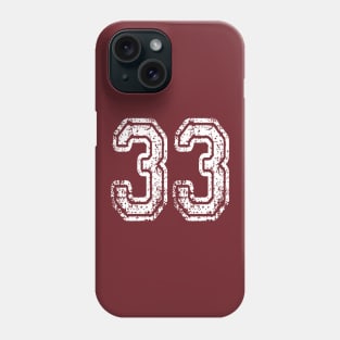 Number 33 Grungy in white Phone Case