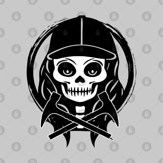 Rockhound Skull and Hammer Black Logo by Nuletto