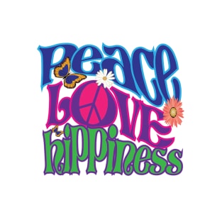 Retro Peace Love Hippieness T-Shirt