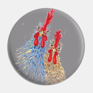 Funny Chickens Pin