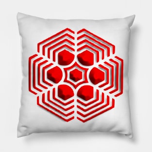 Red Optical Illusion Pillow