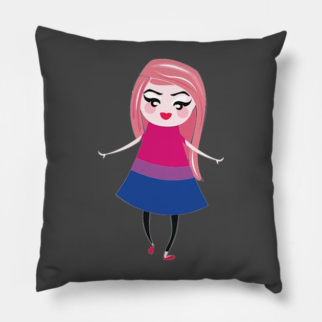 Bisexual pride flag Pillow by snowshade