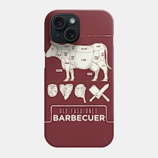 Beef cuttings barbecue vintage shirt - Retro cow meat beef cooking label Phone Case