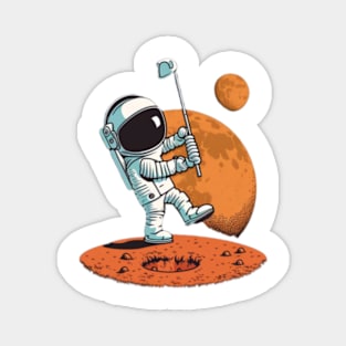 Astronaut playing golf in space Magnet