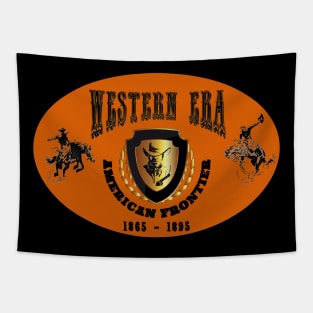 Western Era aka American Frontier - Orange, Black and Gold Tapestry