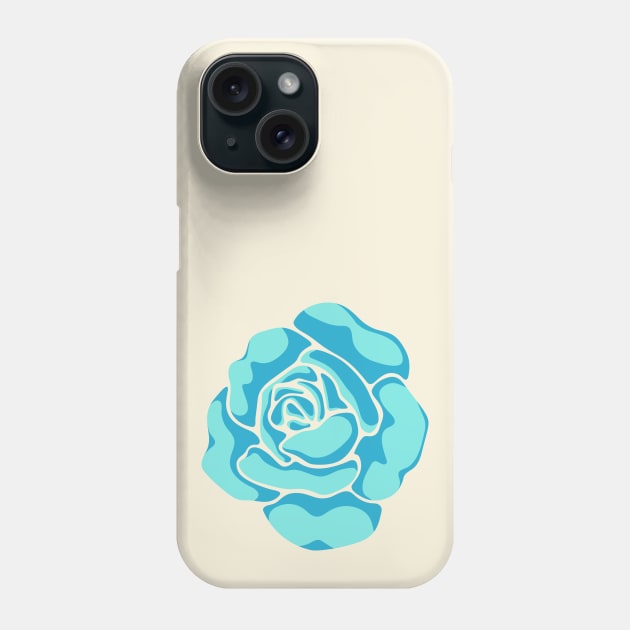 BIG ROSE Bright Turquoise Blue Flower - UnBlink Studio by Jackie Tahara Phone Case by UnBlink Studio by Jackie Tahara