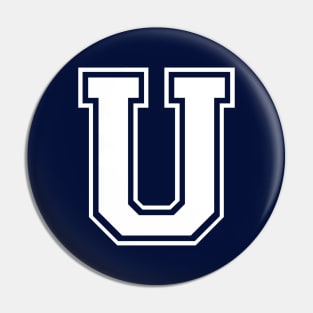 Initial Letter U - Varsity Style Design Pin