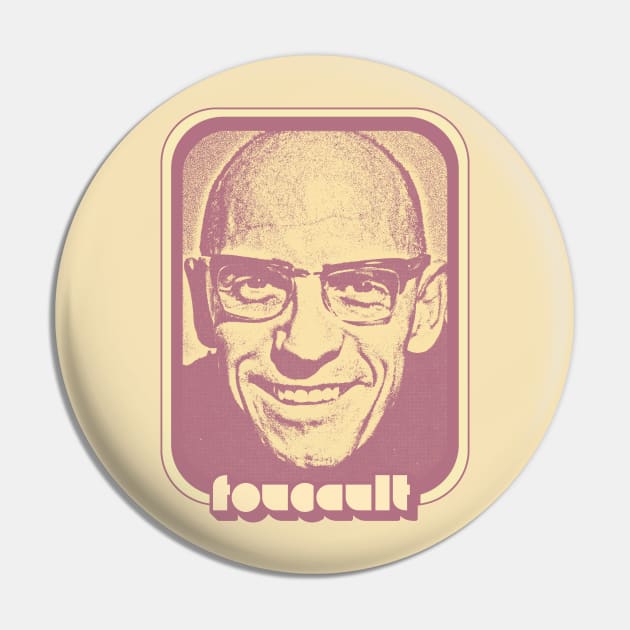 Michel Foucault /\/\/\ Retro Fan Art Design Pin by DankFutura