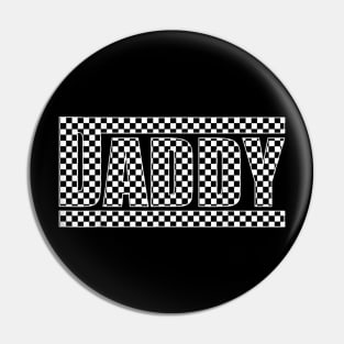 Funny Checkered Dad Black White Present For Men Pin