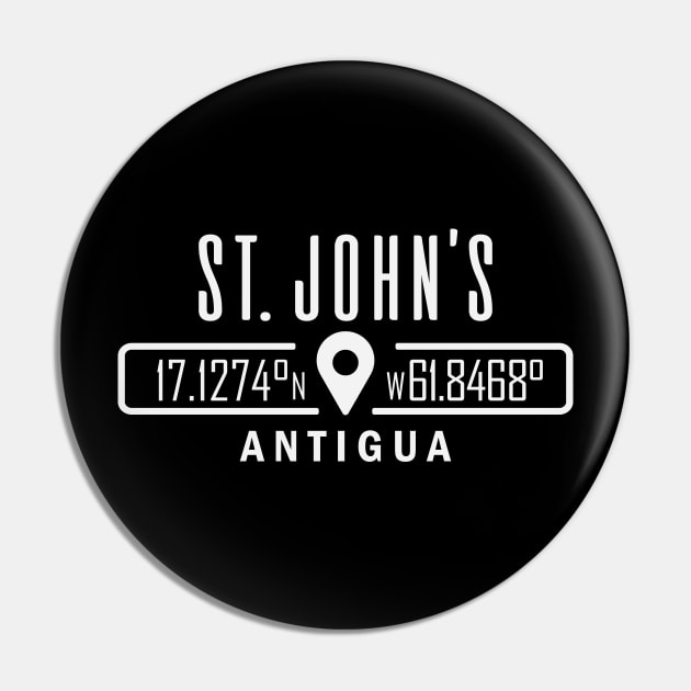 S John's, Antigua and Barbuda GPS Location Pin by IslandConcepts