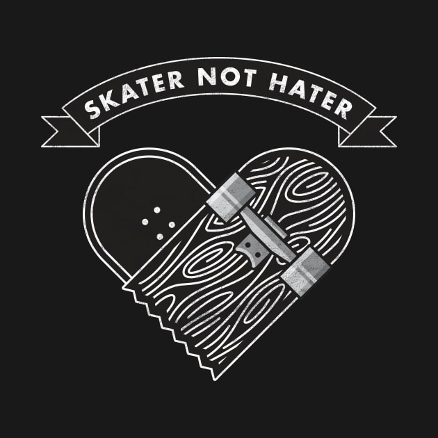 Skater not Hater, Cool Grunge Skateboard Rebel by BooTeeQue