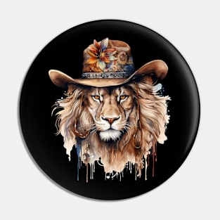 Watercolor Boho Lion #2 Pin