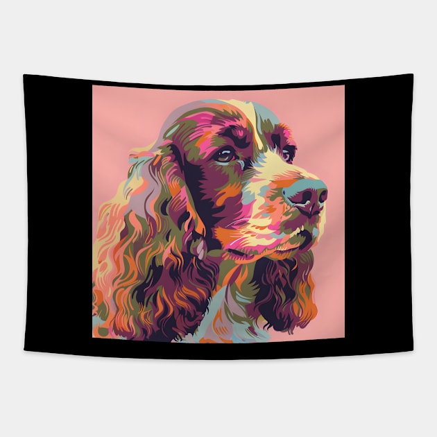 English Cocker Spaniel in 80's Tapestry by NatashaCuteShop