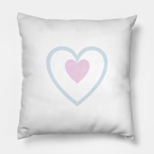 Heart in Heart Design Blue & Pink Pillow