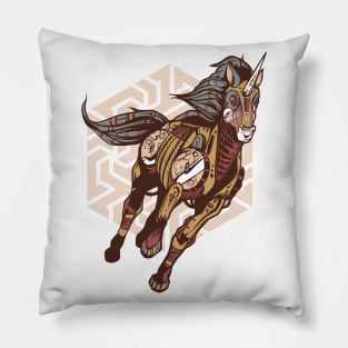 Horse UNICORN STEAMPUNK lovely abstract design Pillow