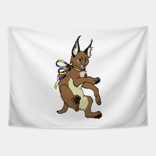 Nonbinary Pride Caracal (Enby Floppa) Tapestry