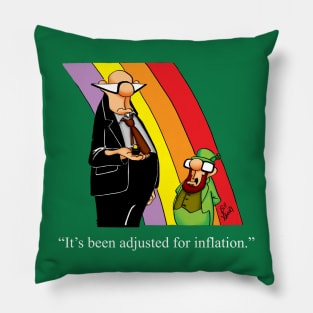 Funny Leprechaun St. Patrick’s Day Inflation Cartoon Humor Pillow