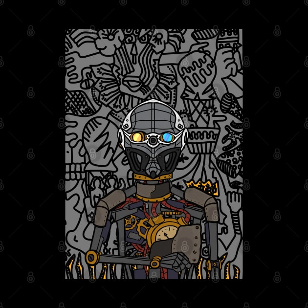 Embrace the Shadows: NFT Character - RobotMask Doodle - The Dark One Edition on TeePublic by Hashed Art