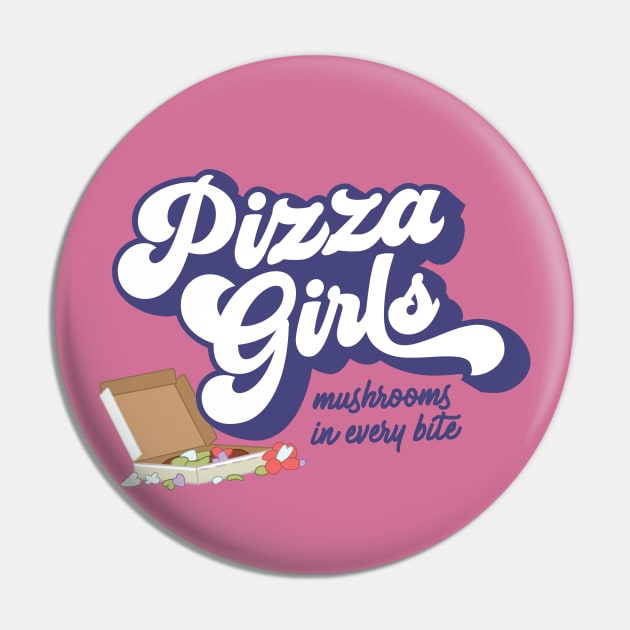 Pizza Girls Pin by Cat Bone Design