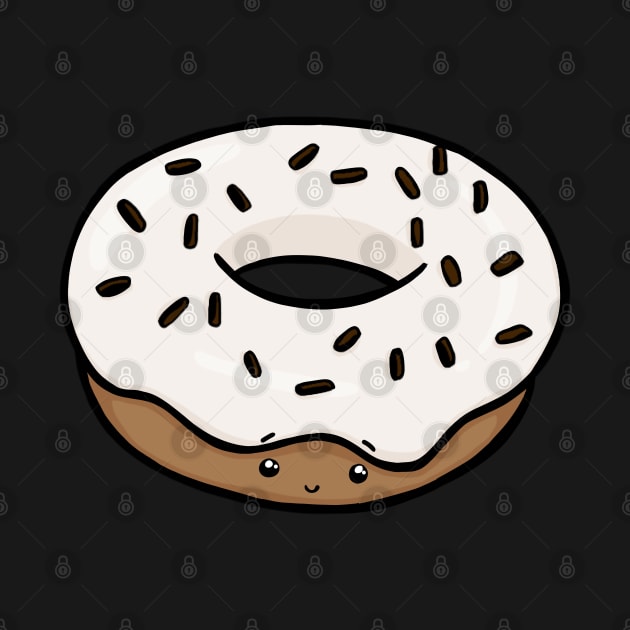 Adorable Vanilla Kawaii Donut with Chocolate Sprinkles by Fun4theBrain