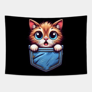 cat pocket Tapestry