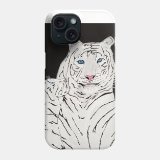 White Tiger And Cub Phone Case