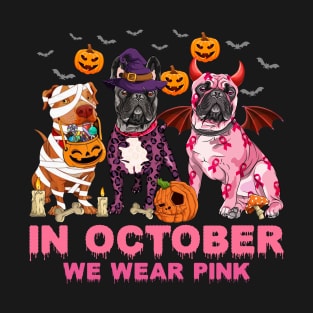 In October We Wear Pink Pumpkin Pitbull T-Shirt