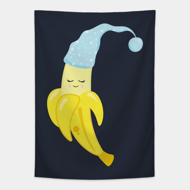 Cute Kawaii Banana Tapestry by Tshirtiz