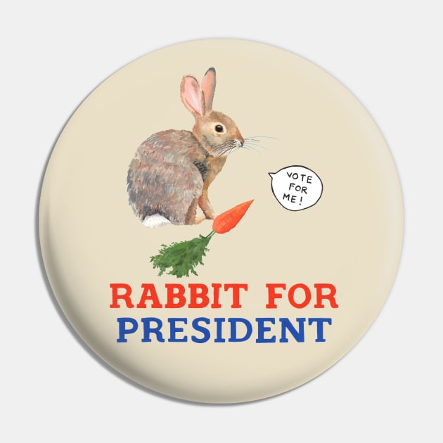 Rabbit for President Pin by Das Brooklyn