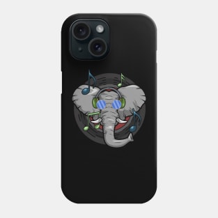 Funny elephant is listen music Phone Case